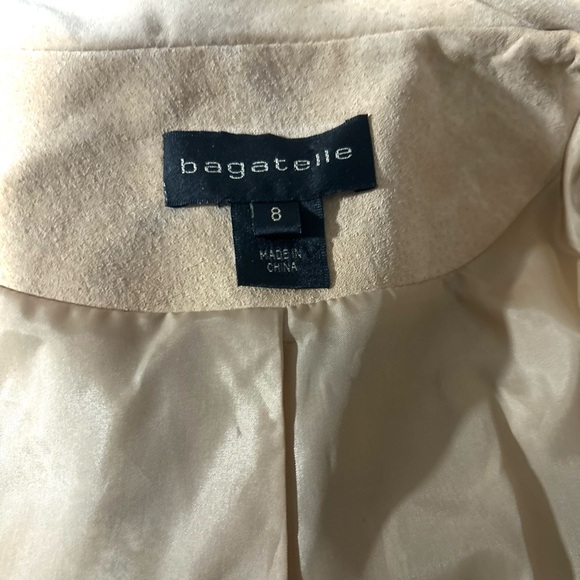 bagatelle Beige Suede Leather Embroidered Floral Coat - Picture 9 of 9